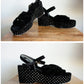 1970s Rhinestone & Velvet Disco Platform Heels 
