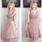 1970s Floral Striped Day Dress