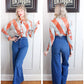 1970s Wide Leg High Waist Denim Jeans - 25"