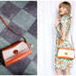 1980s Dooney & Bourke White & Tan Leather Handbag