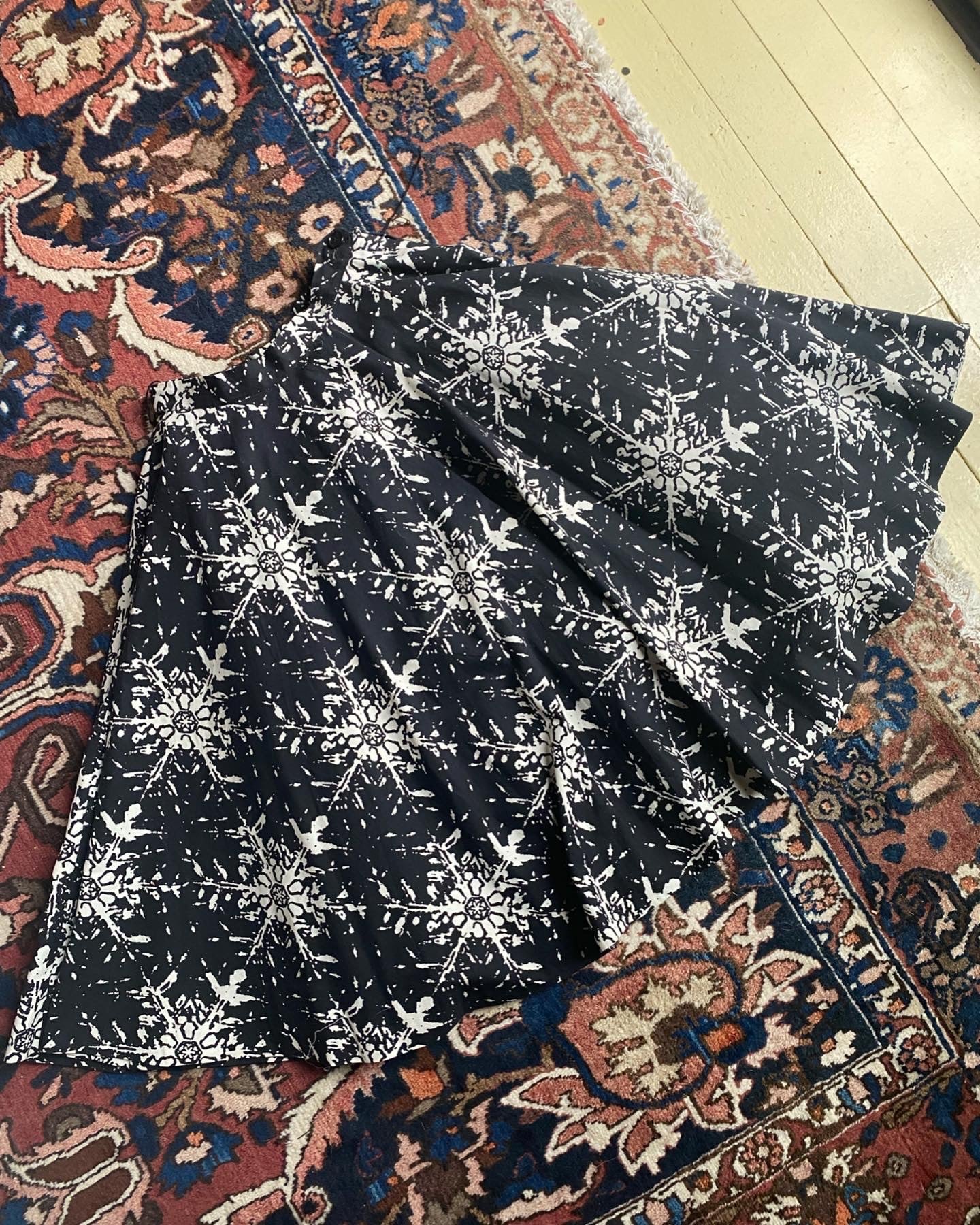 1950s Snowflake Cotton Circle Skirt