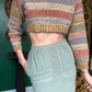 1940s Sea Green Wool Pencil Skirt
