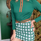 Late 1960s Green & Orange Micro Mini Verona Knits Dress