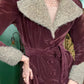 1930s Plum Velvet & Faux Persian Lamb Wool Coat 