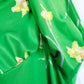 1970s Bright Green Floral Maxi Dress - Small