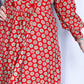 1940s Red & Green Cold Rayon Dressing Gown - Large