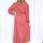 1940s Red & Green Cold Rayon Dressing Gown - Large