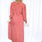 1940s Red & Green Cold Rayon Dressing Gown - Large