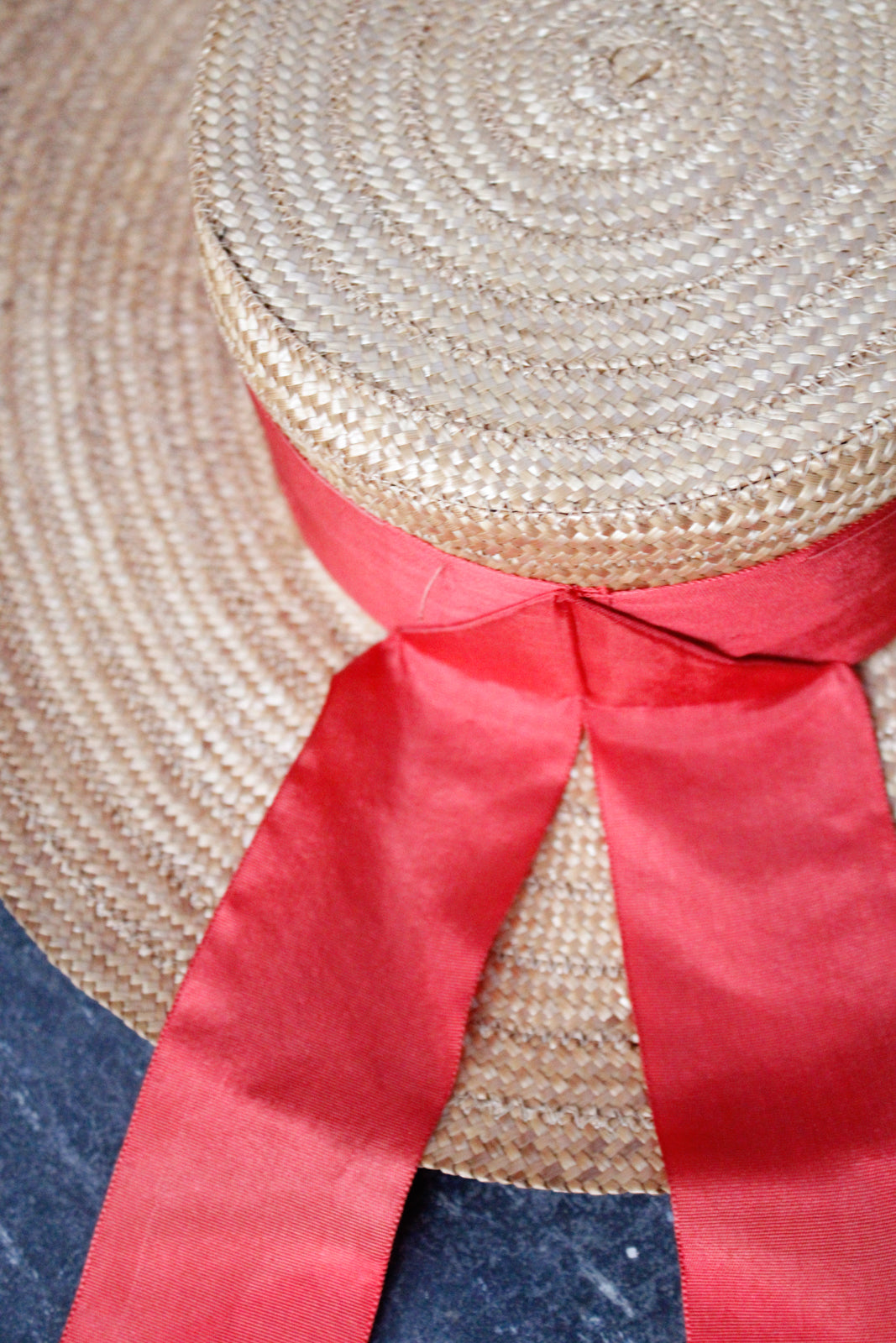 1940s Italian Straw Cartwheel Hat