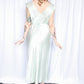 1940s NWT Blossom Lingerie Satin Negligee Gown - M/L