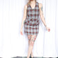 1960s Plaid 3pc Set Vest + Pants + Skirt - Xsmall
