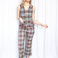 1960s Plaid 3pc Set Vest + Pants + Skirt - Xsmall