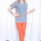 1940s Rayon Purple & Orange Lounge Suit - S/M