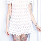 1970s Crochet White Mini Dress - S/M