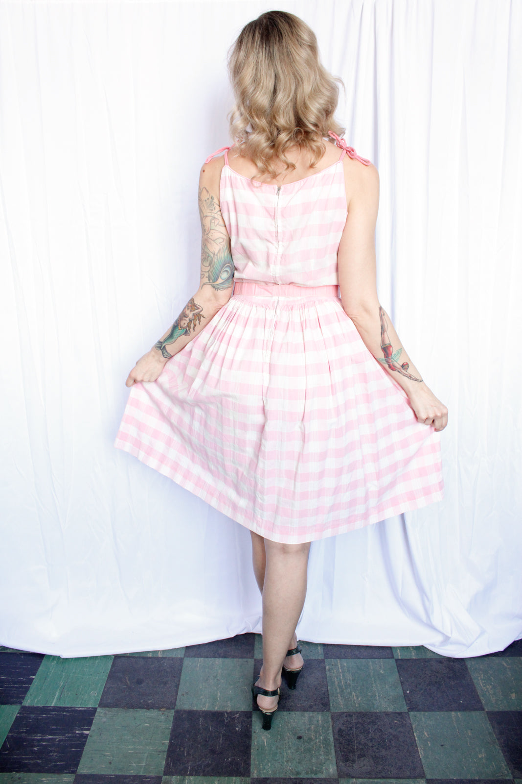 1950s Barbie Plaid & Pink Day Dress - Medium