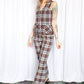 1960s Plaid 3pc Set Vest + Pants + Skirt - Xsmall