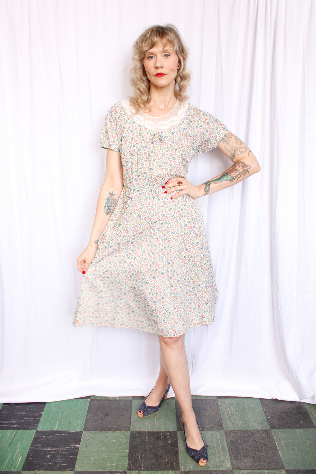 1950s Rare Liberty of London Cotton Dress & Bolero - Medium