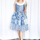 1950s Blue & White Dorian Cotton Dress - Small