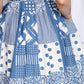 1950s Blue & White Dorian Cotton Dress - Small