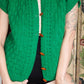 1960s Kelly Green Knit Oversized Wool Sweater Vest