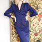 1940s Hudson Bay Wool & Soutache Beaded Royal Suit - XS