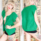 1960s Kelly Green Knit Oversized Wool Sweater Vest
