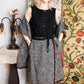 1950s Salt & Pepper Wool Wrap Skirt and Shawl