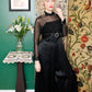1970s Black Tie Chiffon & Satin Jumpsuit