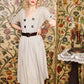 1950s Carol Brent Stripe Textured Rayon Dress - Medium