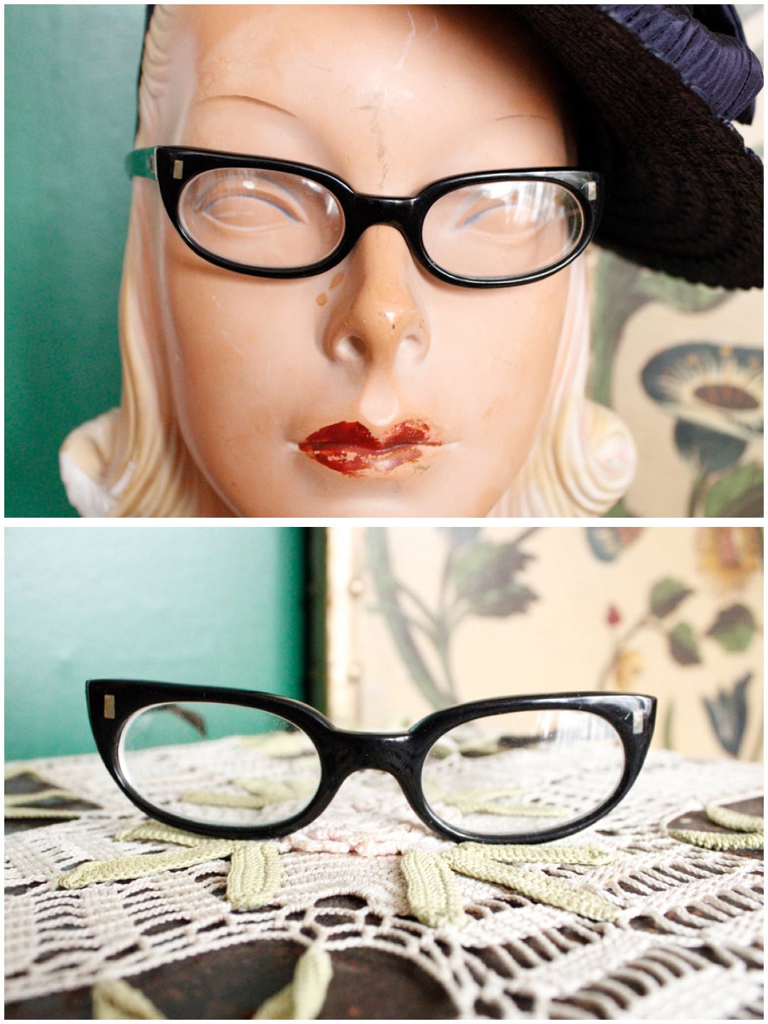 1950s Estrella by Stenzel Black Frames