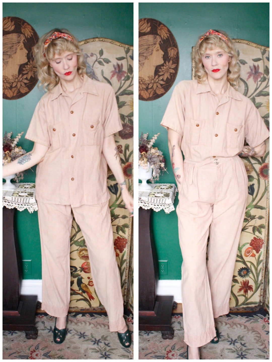 1930s Vintage Summer Cotton Suit 