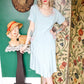 1950s Reich Blue & Orange beaded Dress