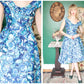 1950s Watercolor Floral Silk Suzy Perette Dress