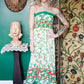 1970s Floral Cotton Halter Maxi Dress