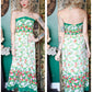 1970s Floral Cotton Halter Maxi Dress