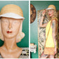 1990s does 1930s Liz Claiborne Straw & Canvas Hat