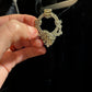 1930s Black Silk Velvet Gown w/Rhinestone Belt & Dress Clip - Large