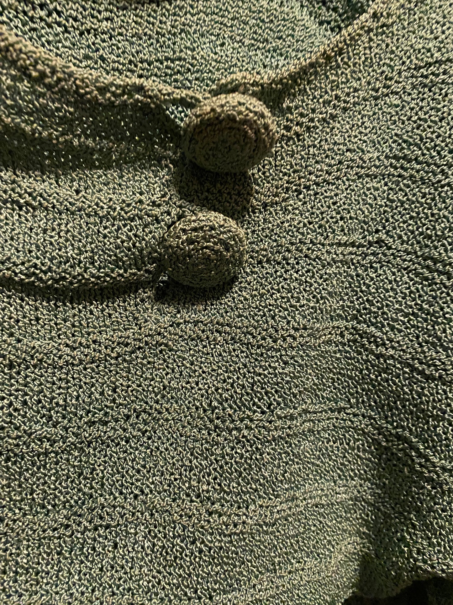 1930s Sea Green Rayon Knit L/S Dress - Small