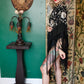 1920s Silk Silver Floral Embroidered Piano Shawl