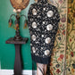 1920s Silk Silver Floral Embroidered Piano Shawl