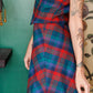 1960s 2pc Wool Plaid Reversible Vest & Mini Skirt - Small