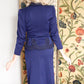1940s Hudson Bay Wool & Soutache Beaded Royal Suit - XS