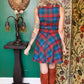 1960s 2pc Wool Plaid Reversible Vest & Mini Skirt - Small