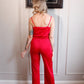 1970s Berry Jersey Jumpsuit - Xsmall Petite