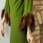1960s Green Wool & Mink Dress