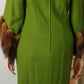 1960s Green Wool & Mink Dress