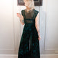 1960s Alex Coleman Crushed Velvet Emerald Wide Leg Pants - Xsmall