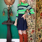 1960s Cassee Striped Knit MOD Dress
