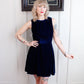 1960s NOS Blue Velvet Party Dress - Medium