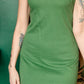 1960s Green Cotton Mini Dress with Cheetah Collar - Small